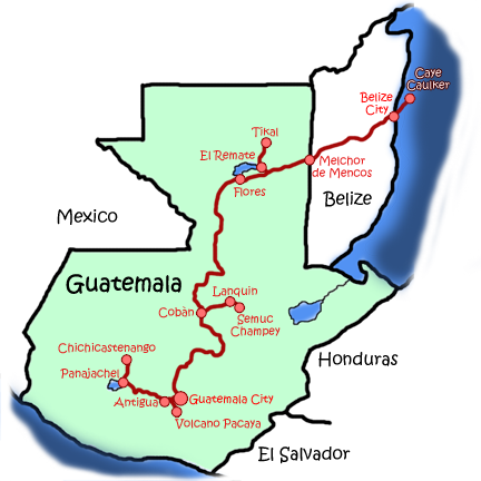 Our itinerary in Guatemala